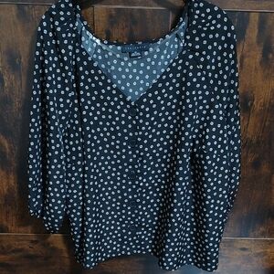 Sanctuary Black and White Button-Up Blouse